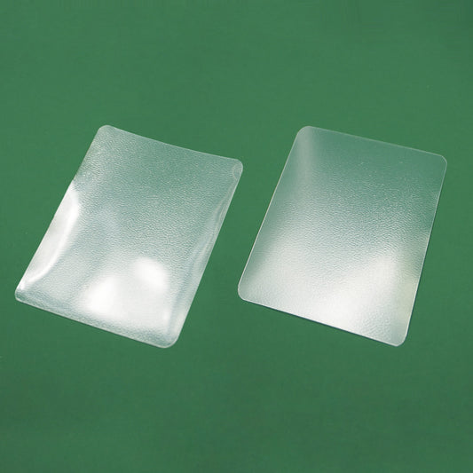 50pcs Round Corner Card Sleeves (Clear one side, frosted one side; Multisize)