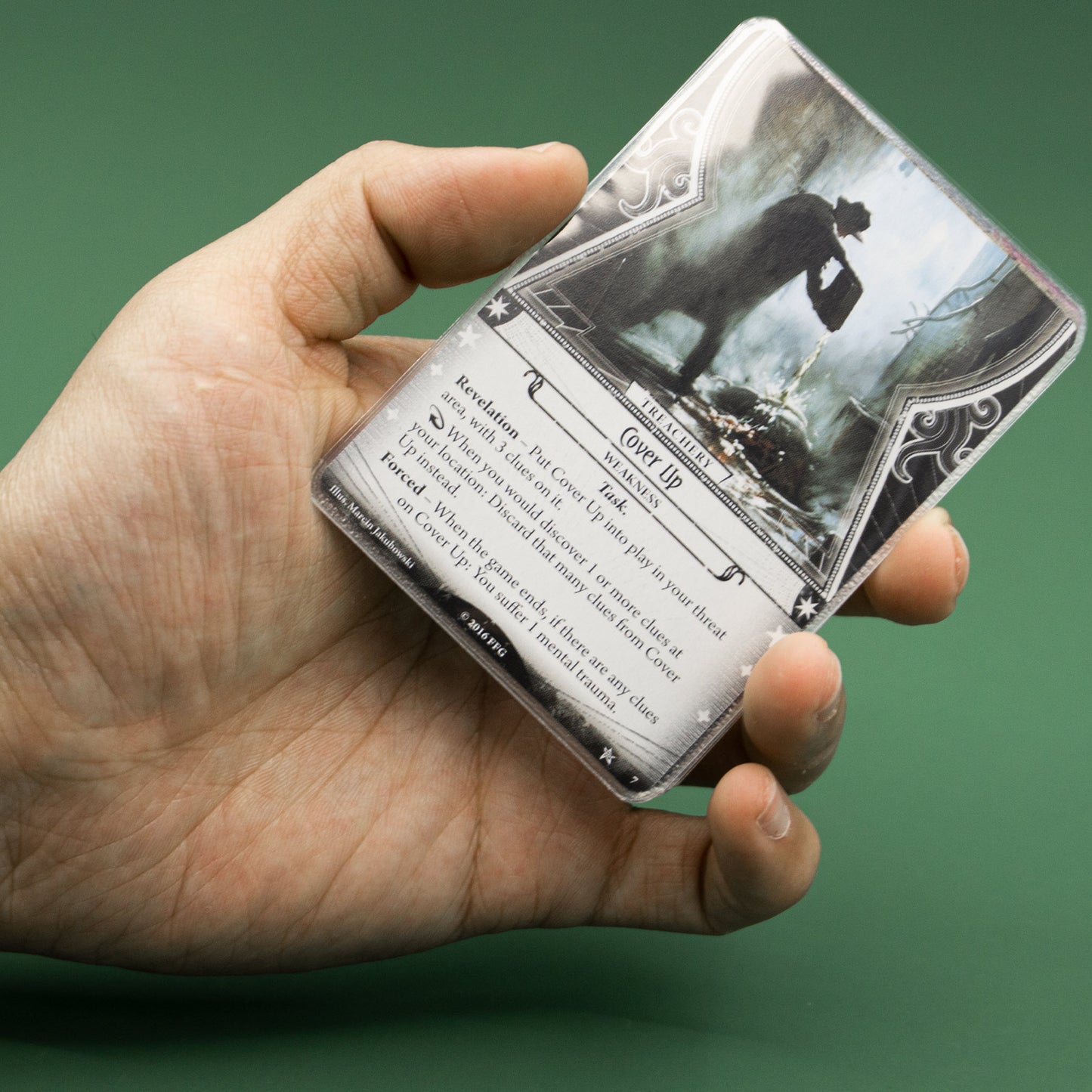 50pcs Round Corner Card Sleeves (Clear one side, frosted one side) for Arkham Horror LCG