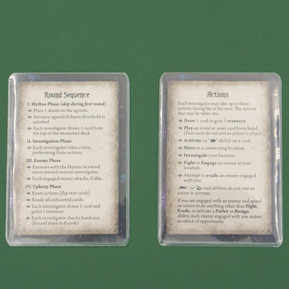 50pcs Round Corner Card Sleeves (Clear on both side) for Arkham Horror LCG