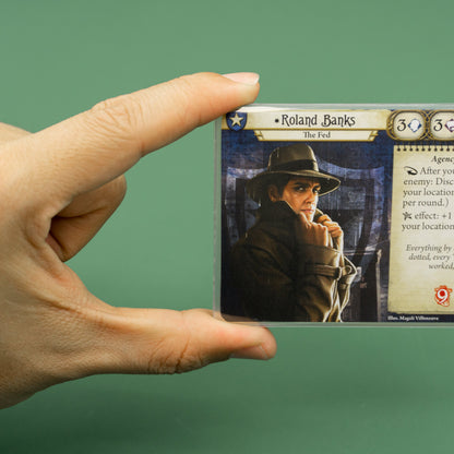 50pcs Round Corner Card Sleeves (Clear on both side) for Arkham Horror LCG